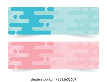 set of colorful jigsaw banner template