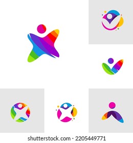 Set of Colorful Kids Logo Template Design Vector, Emblem, Design Concept, Creative Symbol, Icon