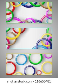 Set of colorful label with circle. Vector illustration.