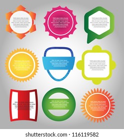 set of colorful label/badges