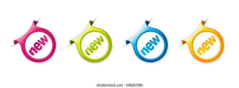 Set of colorful labels.