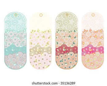 set of colorful labels
