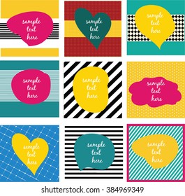 set of colorful labels