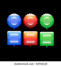 set of colorful labels