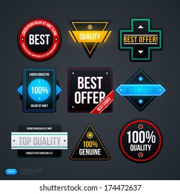Set of colorful labels and badges. EPS10.