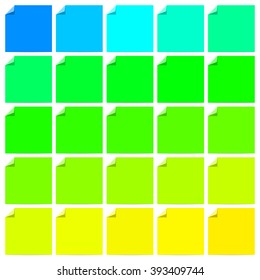 Set of colorful labels with folded corner