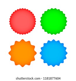 Set colorful  labels on white background. Vector stickers.