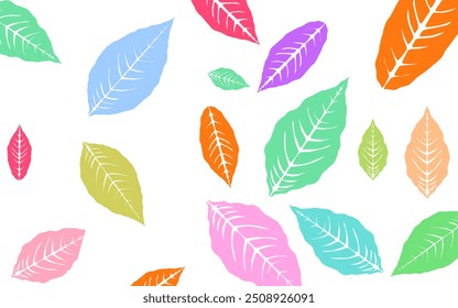 a set of colorful leaf icons on a white background