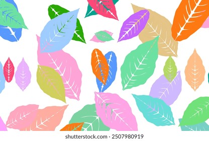 Conjunto de iconos de hojas de colores sin fondo
