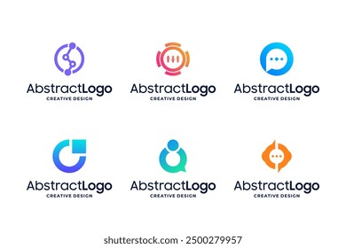 Set of colorful letter O logo design with creative concept