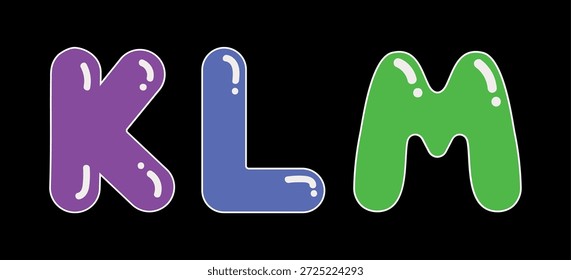Set of colorful letters Vector illustration.