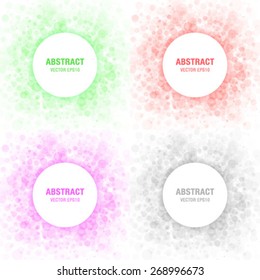 Set of Colorful Light Abstract Circles Frames Design Elements, cosmetics, soap, shampoo, perfume, medicament label background