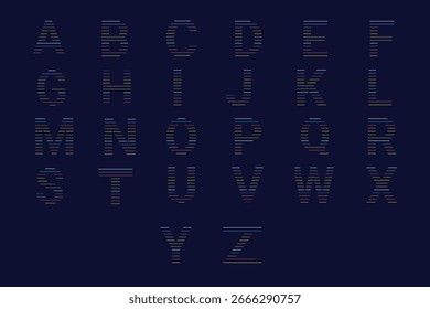  set of colorful line alphabet vector design template