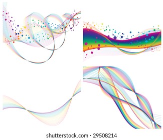 Set of colorful lines background for design use