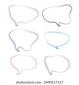 Set von farbenfrohen Zeilen Bubbles Chat Vektorgrafik Design