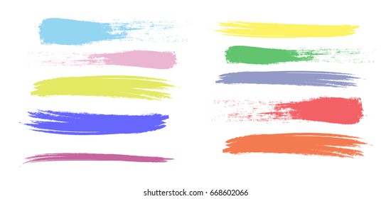 Conjunto de líneas de colores dibujadas con un pincel