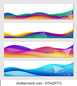 Set of colorful lines on white background. Ready for use in your design. Vector elements. It can be use in promo, cards, identity, etc.