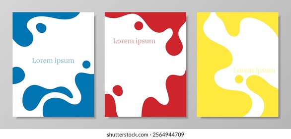 Set of Colorful Liquid Background for Menu, Poster, Banner, Card, Brochure and More