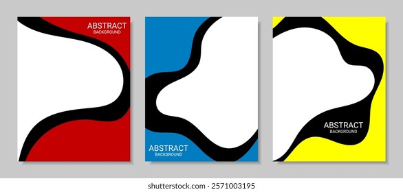 Set of Colorful Liquid Background for Menu, Poster, Banner, Card, Brochure and More