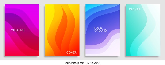 Set of colorful liquid wavy shapes background for banner, poster, card, flyer and wallpaper. Vector