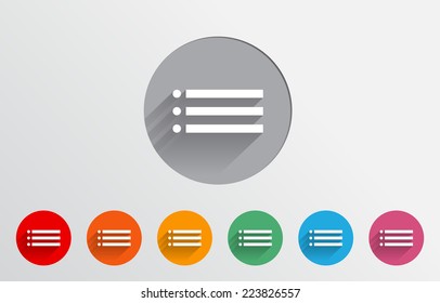 Set of colorful list icons