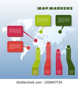 Set of colorful location icon. Vector illustration