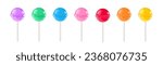 Set of colorful lollipop. Vector cartoon flat illustration. Sweet candy icons.