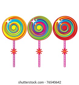 Set of colorful lollipops. Illustration on white background