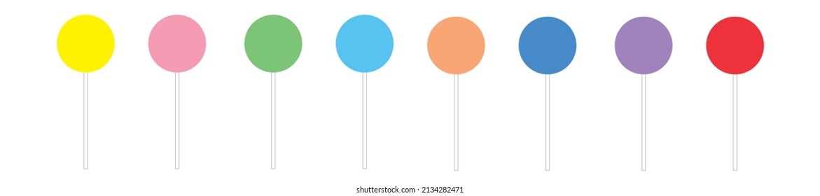 Set of colorful lollipops, vector