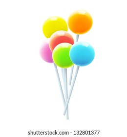 Set of colorful lollipops. Vector design.