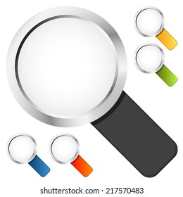 Set colorful magnifying glasses