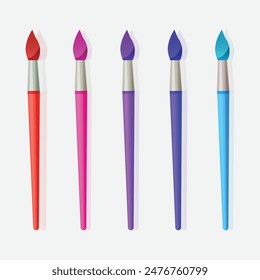 conjunto de pinceles de maquillaje de colores
