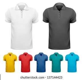 Set of colorful male shirts. Vector.