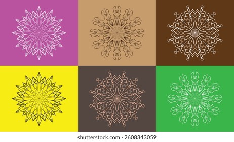 set of Colorful Mandala Design