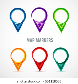 Set of Colorful Map Markers