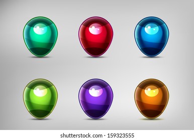 Set of colorful map markers. Vector.