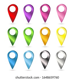 Set of Colorful Map Markers. Vector illustration EPS10