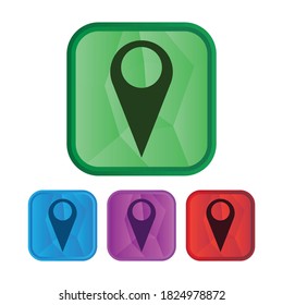 set of colorful map pointer icon vector on white background with gradient