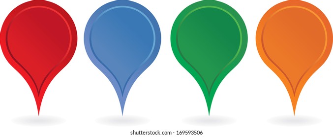 Set of colorful map pointers. Vector illustration