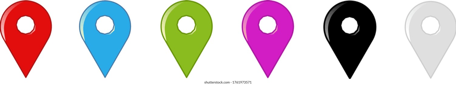 set of colorful map pointers vector	