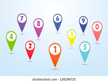 Set of colorful mapping pins, VECTOR, EPS10