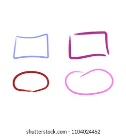 Set of colorful marker frames for text and presentations.