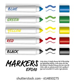 Set of colorful markers