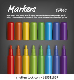 Set of colorful markers