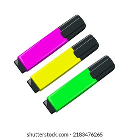 Conjunto de marcadores de colores aislados