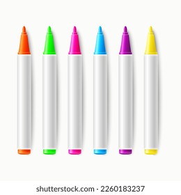 A set of colorful markers. Vector illustration.