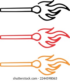 Set of colorful matches vector illustrations