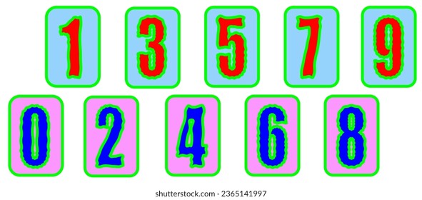 Conjunto de números matemáticos coloridos para niños que aprenden a contar EPS10 vectorial