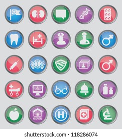 Set of colorful medical buttons for design - part 2 - vector icons