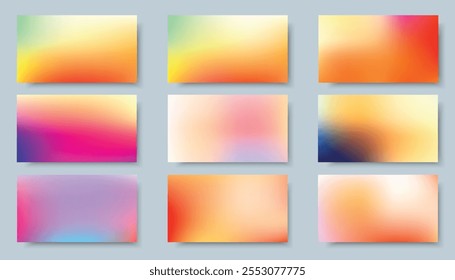 Set Of Colorful Mesh Gradient Backgrounds Abstract Blurs for Design Projects